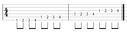 rhythmic-guitar-tab-chromatic leer tablaturas